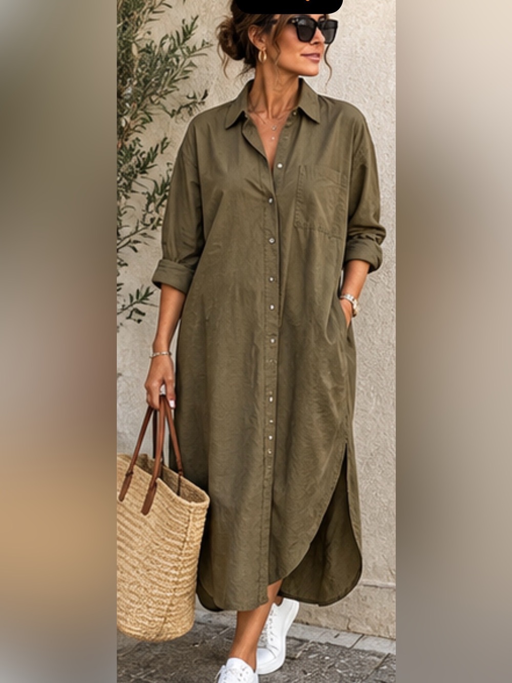 Zara oversized poplin shirt dress/L